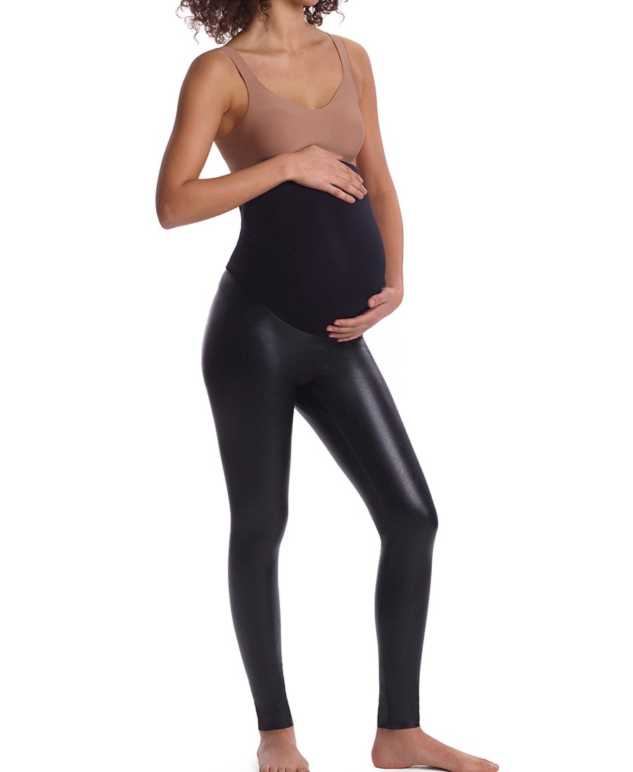 Leggings Commando | Faux Leather Maternity Leggings Black