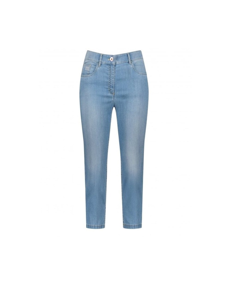 Clothing Zerres | Cora Crop Comfort Summer Jeans 65 Light Blue