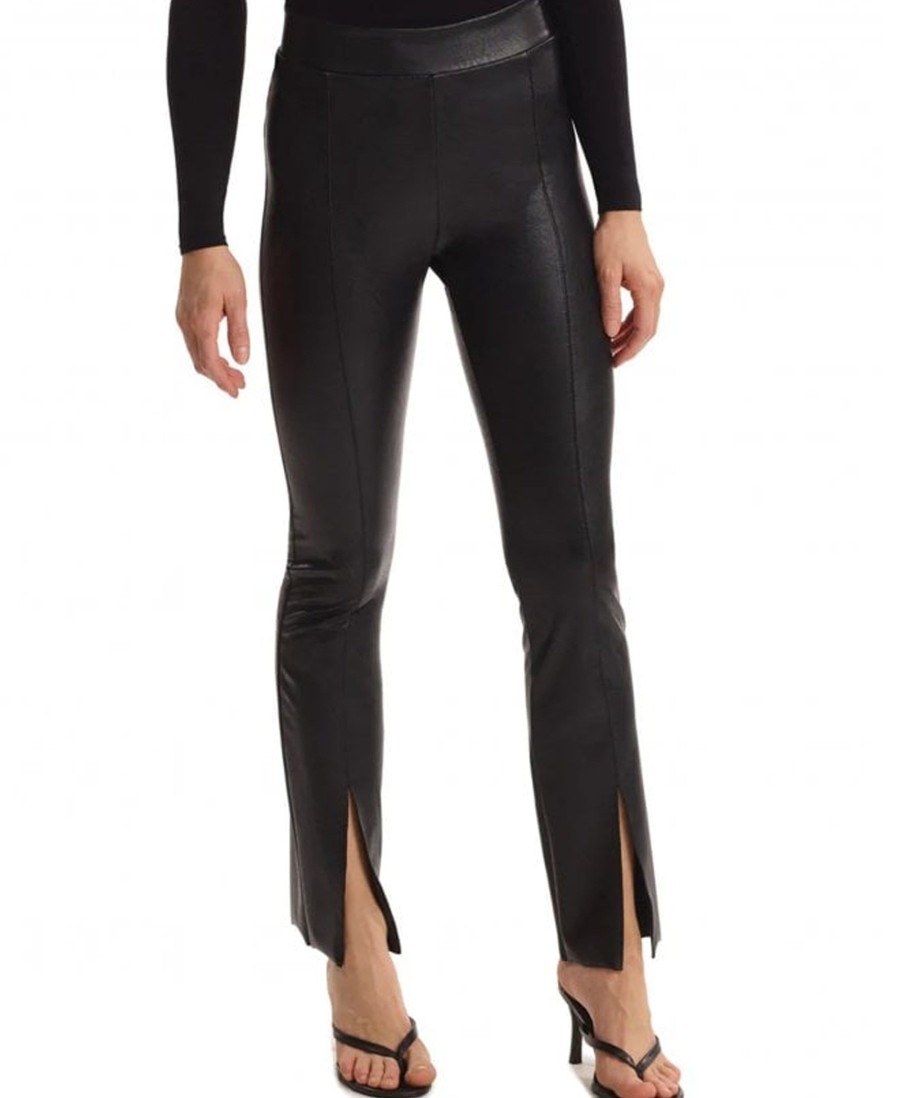 Leggings Commando | Faux Leather Split Front Pant Black