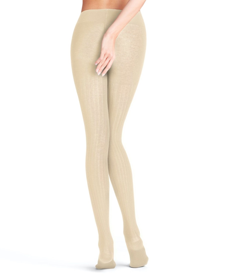 Tights Falke | Cross Knit Cotton/Wool Blend Ribbed Tights