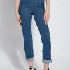 Jeans Lysse | Leona Straight Cuffed Capri Leggings Mid Wash