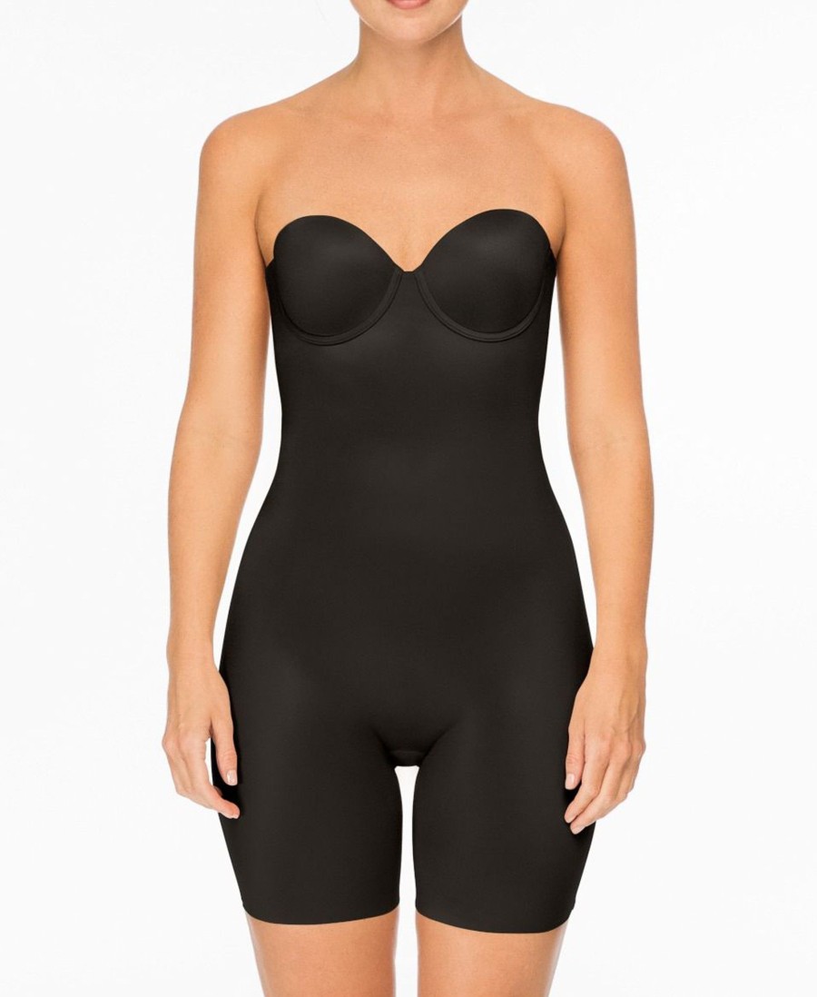 Shapewear Spanx | Suit Your Fancy Strapless Cupped Mid-Thigh Bodysuit