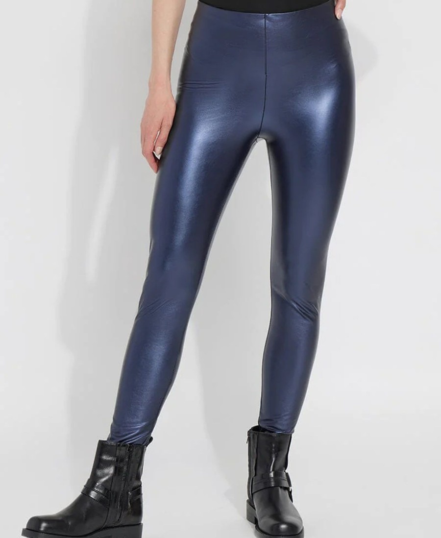 Leggings Lysse | Freya Metallic Faux Leather Leggings 4521 Metallic Blue