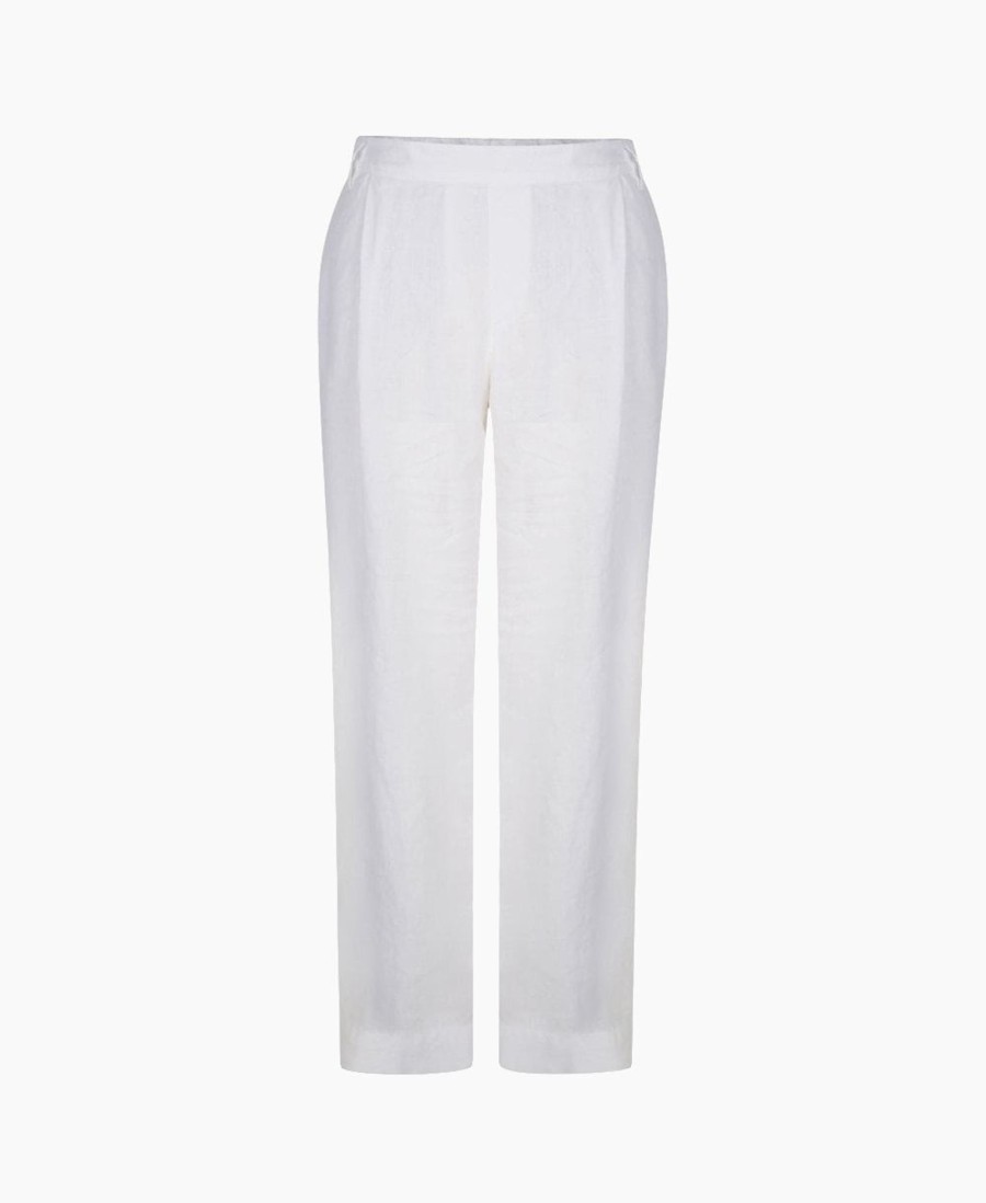 Clothing MAC | Chiara Linen Trousers 010 White