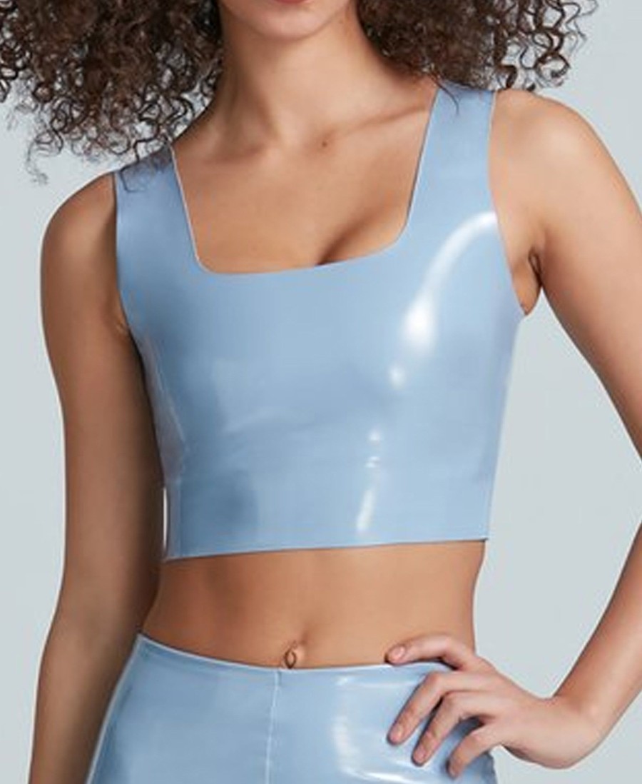 Clothing Commando | Faux Patent Leather Crop Top