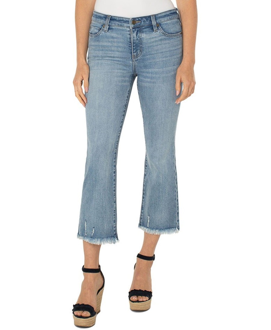 Jeans Liverpool Los Angeles | Hannah Crop Flare With Fray Hem Spokane Spokane 7196