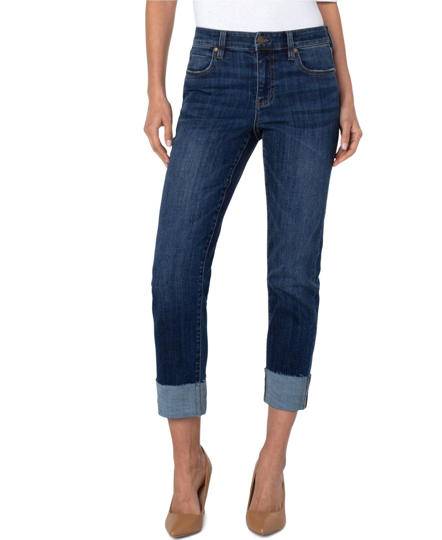 Jeans Liverpool Los Angeles | Marley Girlfriend Raw Cut Cuff Jeans Casares Casares 6877