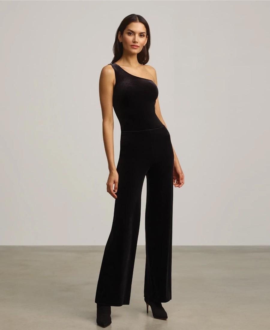 Clothing Commando | Velvet Wideleg Trousers Black