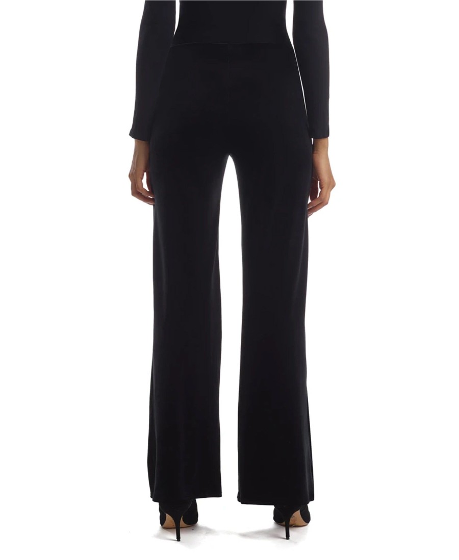 Clothing Commando | Velvet Wideleg Trousers Black