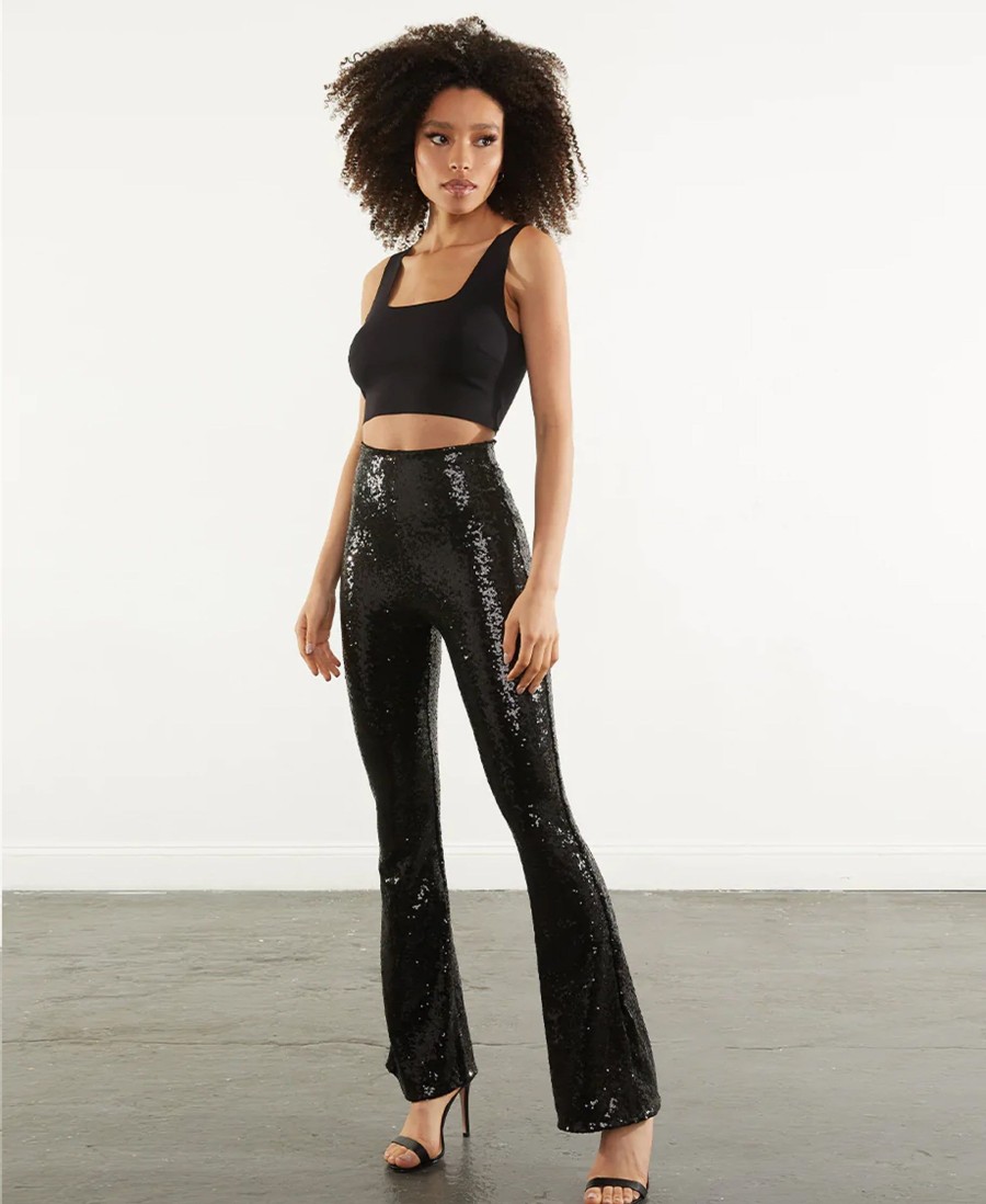 Leggings Commando | Sequin Flare Leggings Black