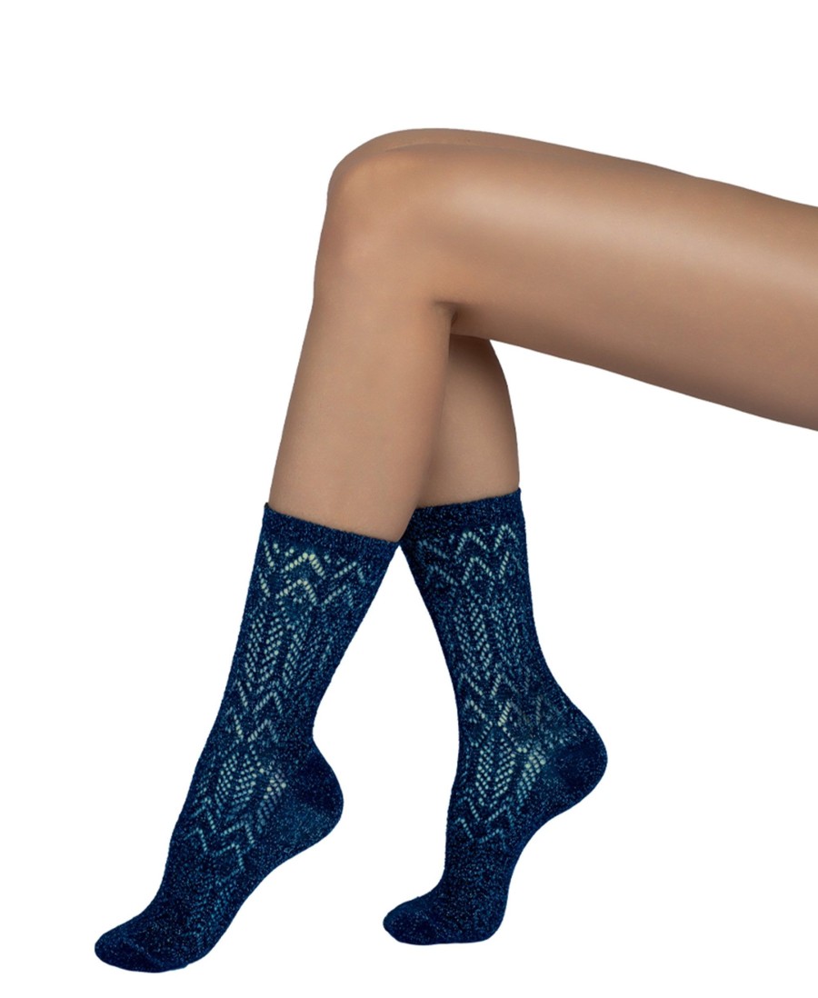 Socks Sarah Borghi | Giulia Sparkling Ajoure Ankle Socks