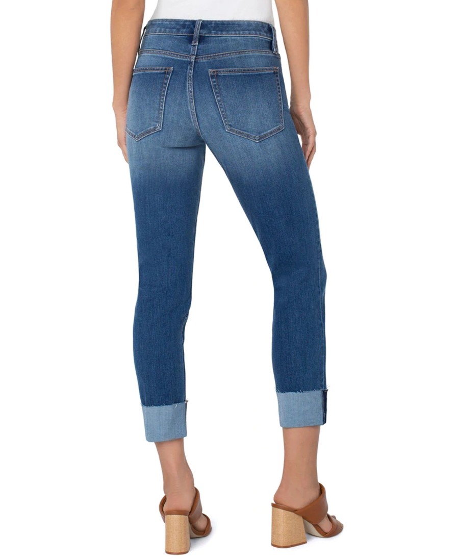 Jeans Liverpool Los Angeles | Marley Girlfriend Raw Cut Roll Cuff Jeans Scottsdale Scottsdale 6607