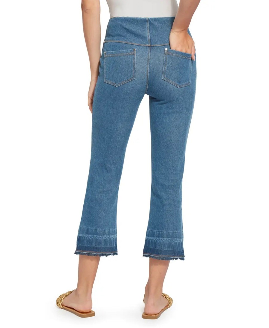 Jeans Lysse | Contrast Hem Crop Pull-On Jeans Mid Wash