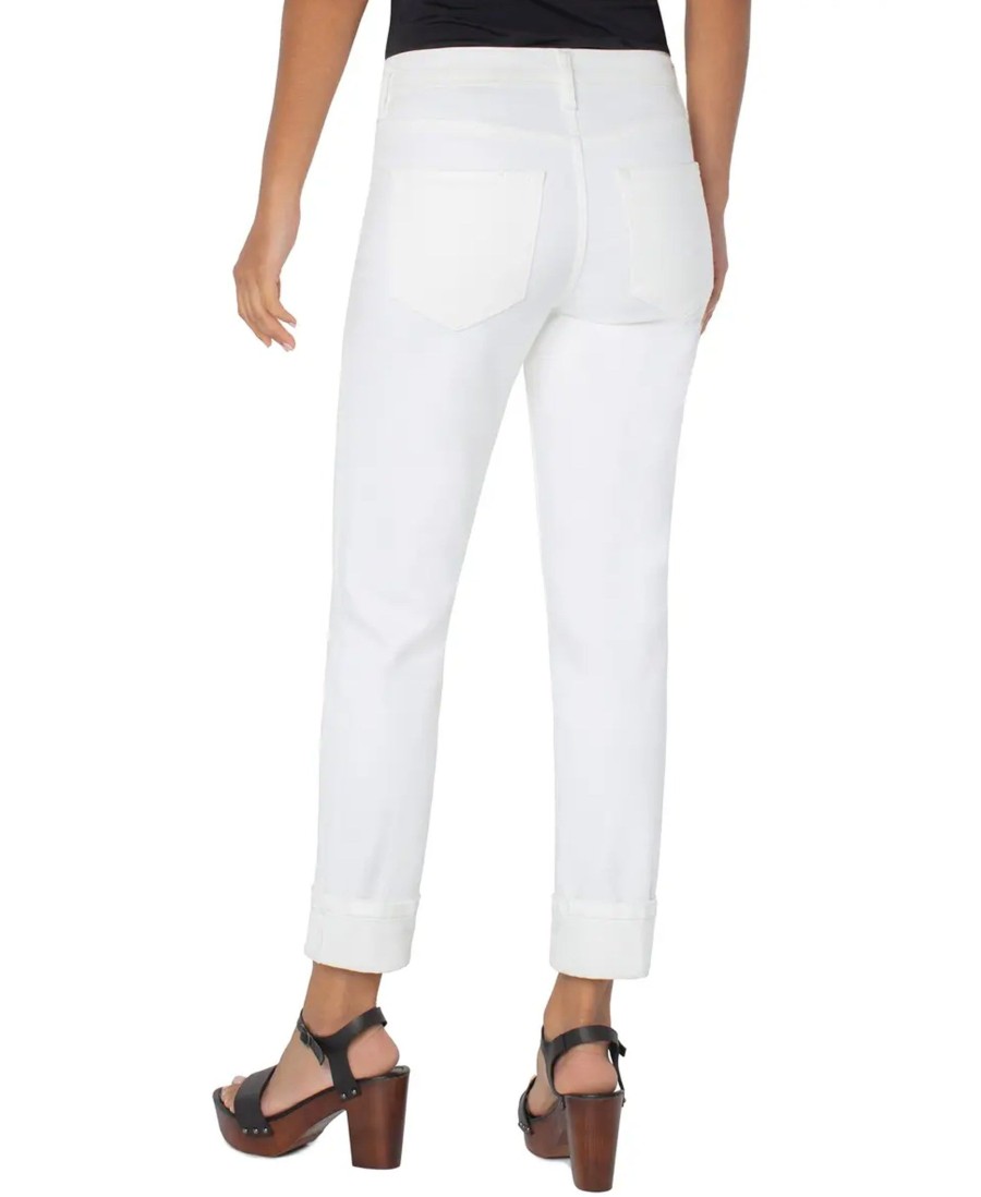 Jeans Liverpool Los Angeles | Marley Girlfriend Cuffed Jeans Bone White 6621