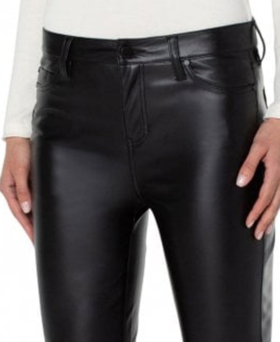 Jeans Liverpool Los Angeles | Hannah Faux Leather Cropped Flare Black 2