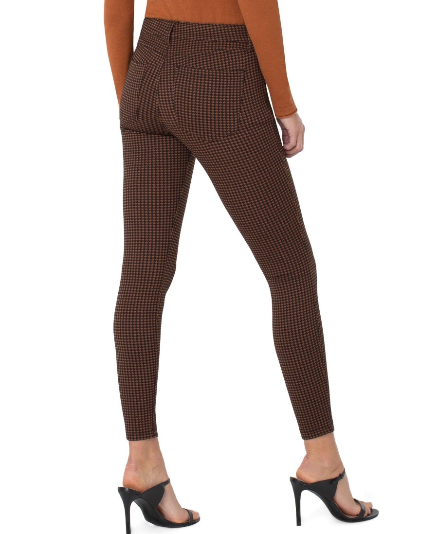 Jeans Liverpool Los Angeles | Madonna Skinny Jersey Houndstooth Jeans Rust Black Houndstooth 6288